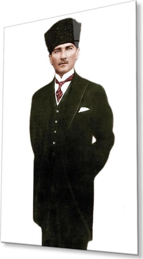 Atatürk Cam Tablo 4Mm Dayanıklı Temperli Cam, Atatürk Glass Wall Art