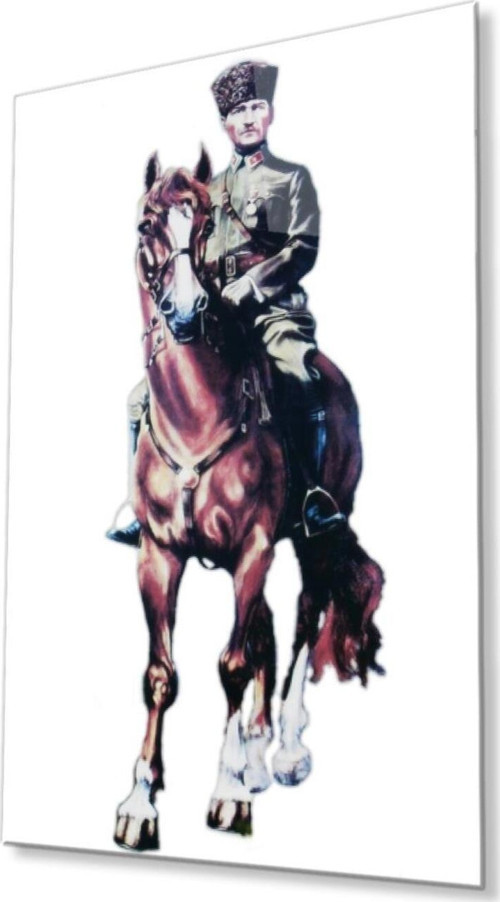 Atatürk Cam Tablo 4Mm Dayanıklı Temperli Cam, Atatürk Glass Wall Art