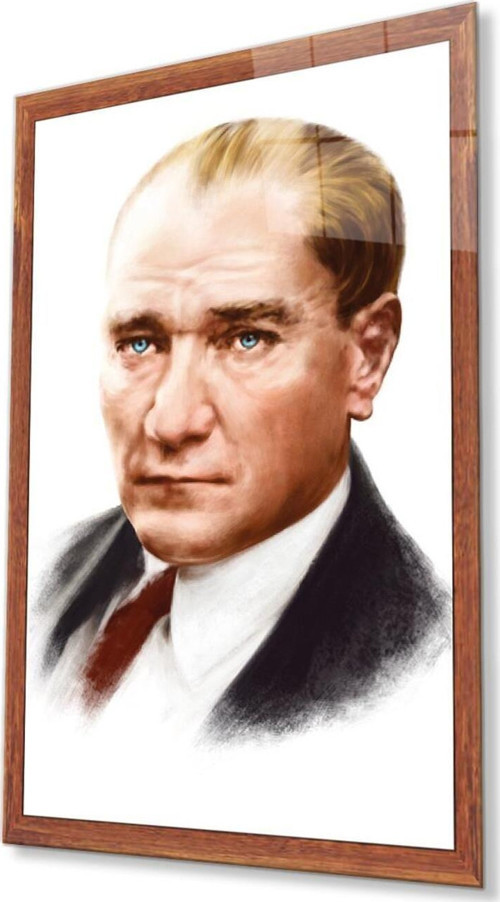 Atatürk Cam Tablo 4Mm Dayanıklı Temperli Cam, Atatürk Glass Wall Art
