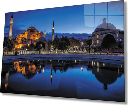 Istanbul Ayasofya Camii Manzara 4Mm Dayanıklı Cam Tablo Temperli Cam