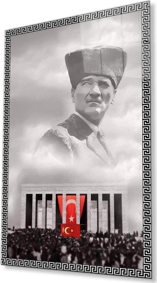 Atatürk Cam Tablo 4Mm Dayanıklı Temperli Cam, Atatürk Glass Wall Art