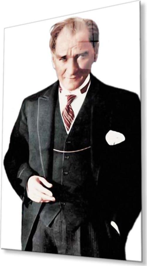 Atatürk Cam Tablo 4Mm Dayanıklı Temperli Cam, Atatürk Glass Wall Art