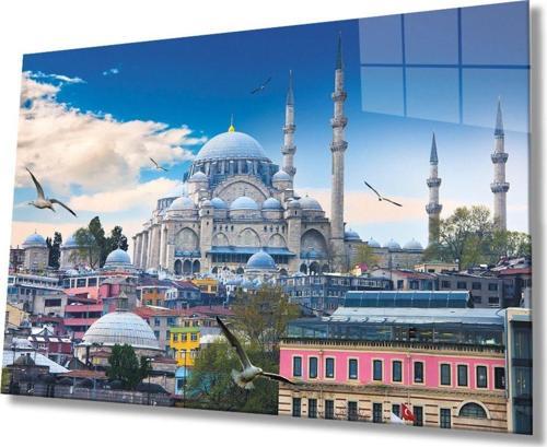 Istanbul Cami Manzara 4Mm Dayanıklı Cam Tablo , Hediye