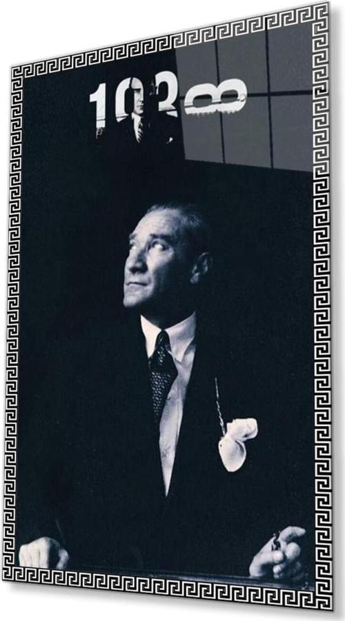 Atatürk Cam Tablo 4Mm Dayanıklı Temperli Cam, Atatürk Glass Wall Art