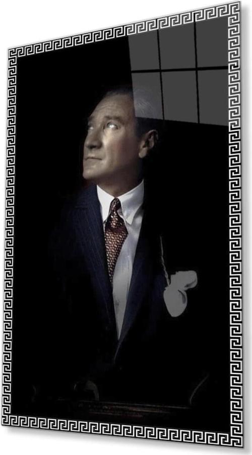 Atatürk Cam Tablo 4Mm Dayanıklı Temperli Cam, Atatürk Glass Wall Art