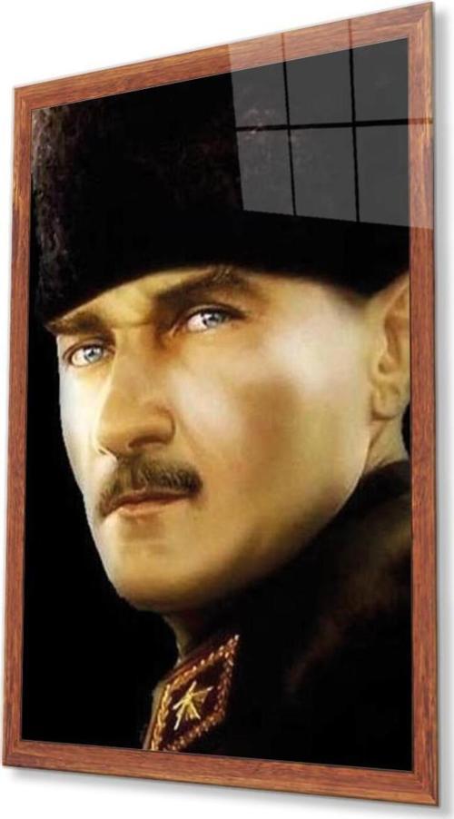 Atatürk Cam Tablo 4Mm Dayanıklı Temperli Cam, Atatürk Glass Wall Art