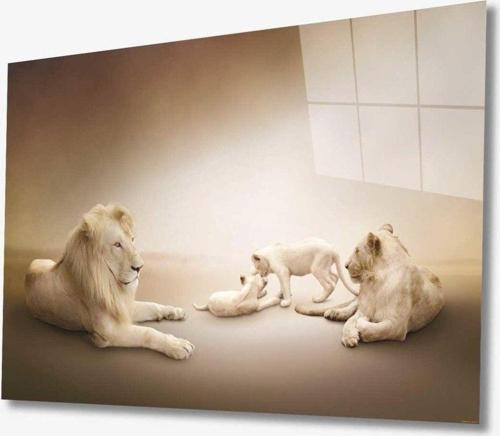Aslan Hayvan Cam Tablo 4Mm Dayanıklı Temperli Cam