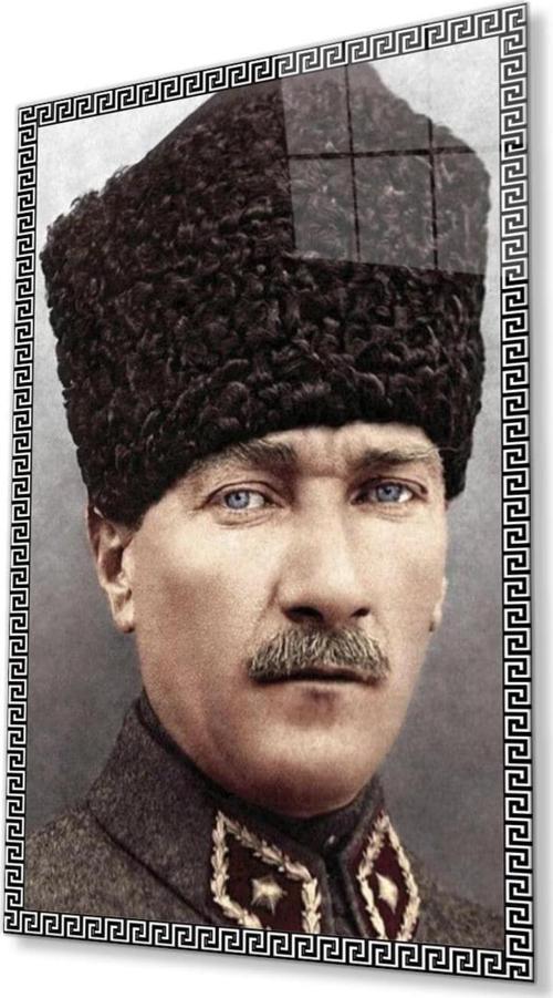 Atatürk Cam Tablo 4Mm Dayanıklı Temperli Cam, Atatürk Glass Wall Art