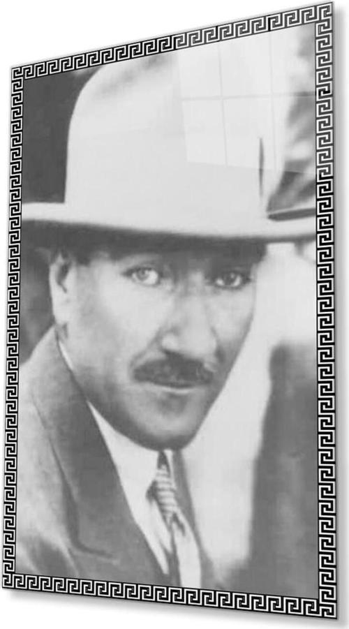 Atatürk Cam Tablo 4Mm Dayanıklı Temperli Cam, Atatürk Glass Wall Art