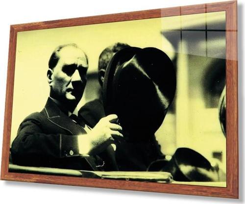 Atatürk Cam Tablo 4Mm Dayanıklı Temperli Cam, Atatürk Glass Wall Art
