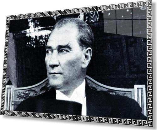 Atatürk Cam Tablo 4Mm Dayanıklı Temperli Cam, Atatürk Glass Wall Art