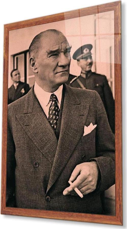Atatürk Cam Tablo 4Mm Dayanıklı Temperli Cam, Atatürk Glass Wall Art