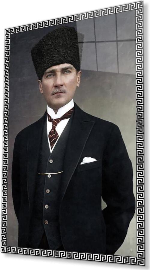 Atatürk Cam Tablo 4Mm Dayanıklı Temperli Cam, Atatürk Glass Wall Art