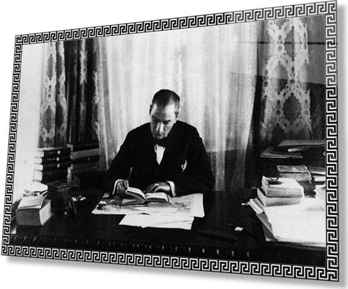 Atatürk Cam Tablo 4Mm Dayanıklı Temperli Cam, Atatürk Glass Wall Art