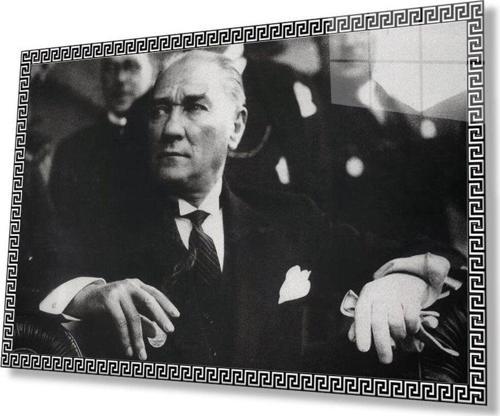 Atatürk Cam Tablo 4Mm Dayanıklı Temperli Cam, Atatürk Glass Wall Art