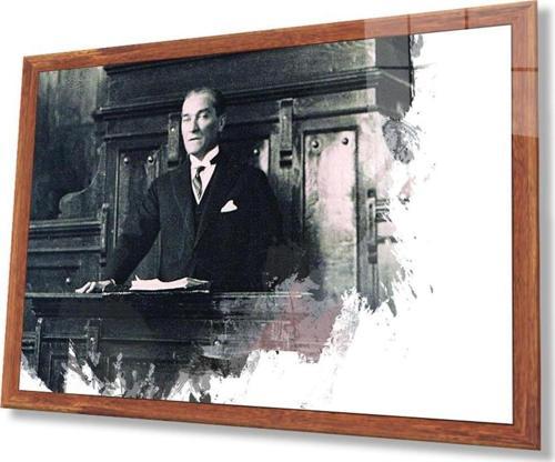 Atatürk Cam Tablo 4Mm Dayanıklı Temperli Cam, Atatürk Glass Wall Art