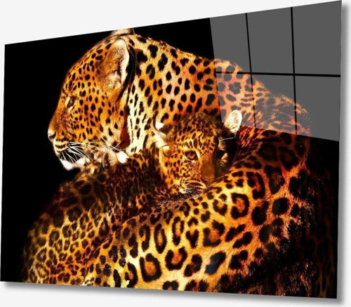 Jaguar Hayvan Cam Tablo 4Mm Dayanıklı Temperli Cam
