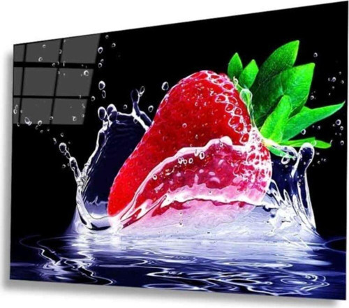 Meyveler Cam Tablo 4Mm Dayanıklı Temperli Cam