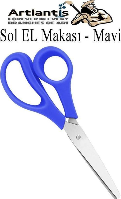 Sol El Makası 1 Adet Solak Okul Makası Plastik Saplı Solel İçin Makas Okul Öğrenci Makası Küt Uçlu Paslanmaz Çelik