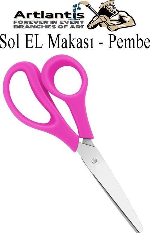 Sol El Makası 1 Adet Solak Okul Makası Plastik Saplı Solel İçin Makas Okul Öğrenci Makası Küt Uçlu Paslanmaz Çelik
