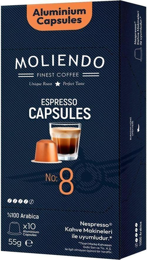 Alüminyum Kapsül Kahve No:8 (10 Adet Nespresso Uyumlu Alüminyum Kapsül Kahve)