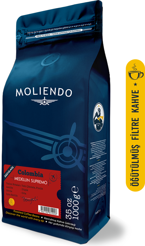Colombia Medellin Supremo Yöresel Kahve (Öğütülmüş Filtre Kahve) 1000 g