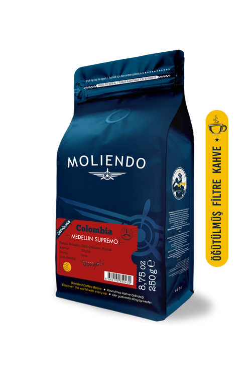 Colombia Medellin Supremo Yöresel Kahve (Öğütülmüş Filtre Kahve) 250 g