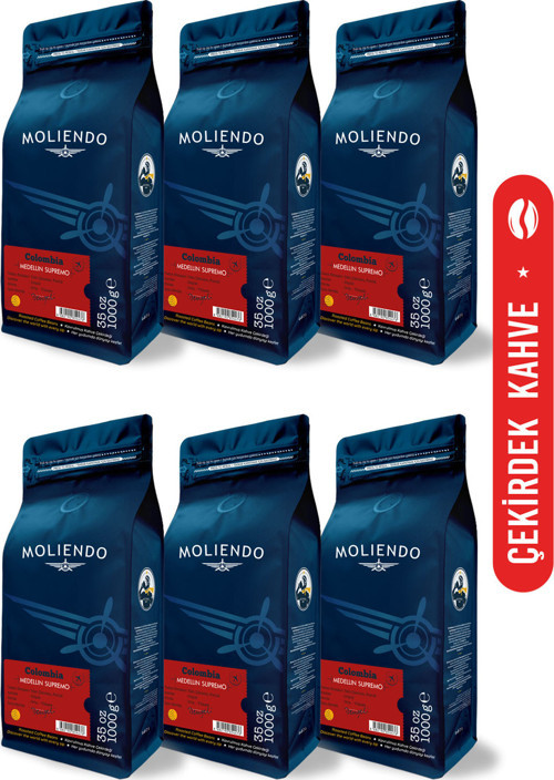 Colombia Medellin Supremo Yöresel Kahve Avantaj Paketi (Çekirdek Kahve) 6*1000 g