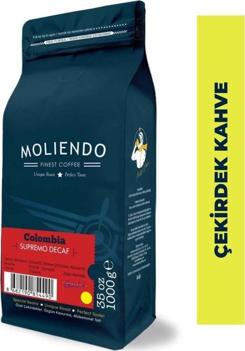 Colombia Supremo Decaf (KAFEİNSİZ) Yöresel Kahve (Çekirdek Kahve) 1000 g