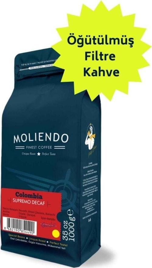 Colombia Supremo Decaf (KAFEİNSİZ) Yöresel Kahve (Öğütülmüş Filtre Kahve) 1000 g