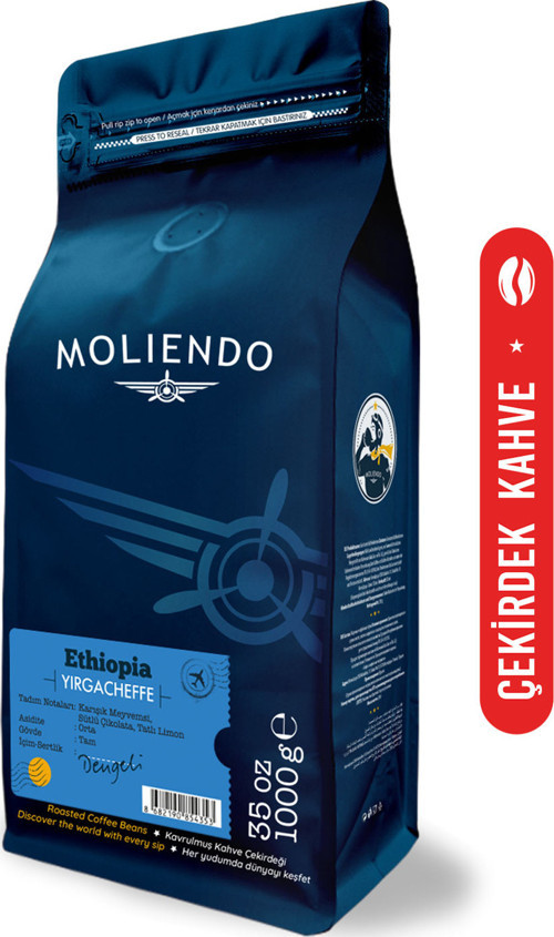 Ethiopia Yirgacheffe Yöresel Kahve (Çekirdek Kahve) 1000 g