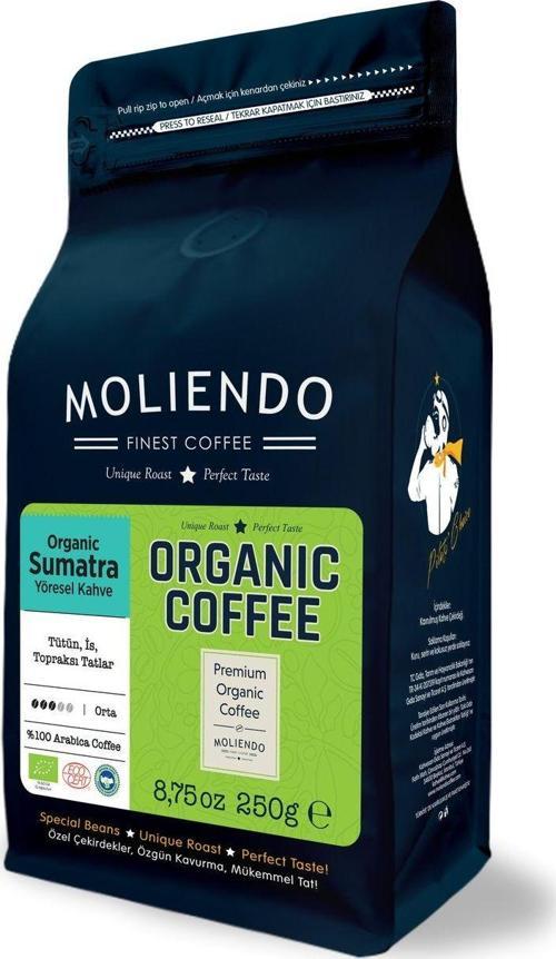 Organic Indonesia Sumatra Yöresel Kahve (Çekirdek Kahve) 250 g