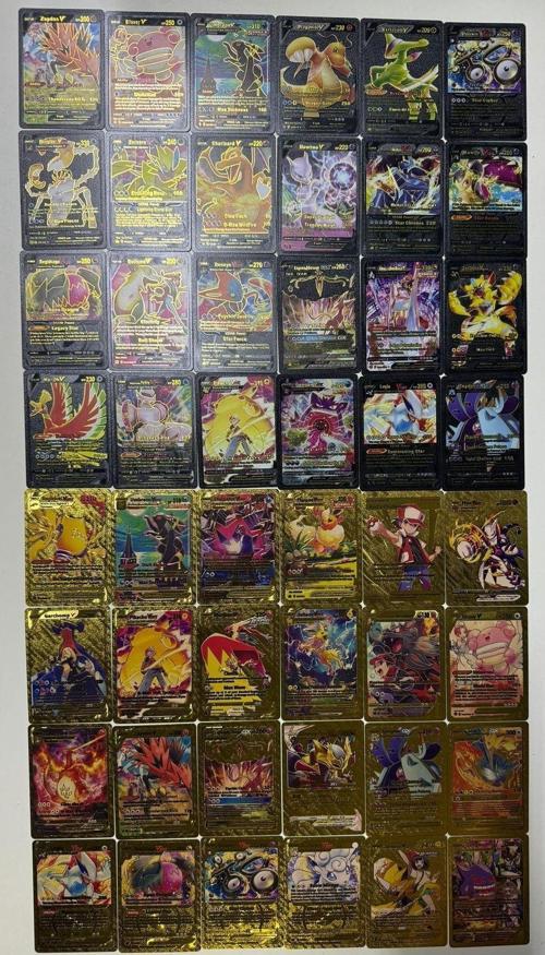 Pokemon  Gold ve Black Yeni Seri Oyun Kartı 50 Adet Pokemon Kart