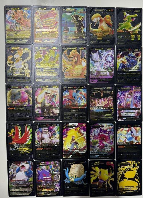 Pokemon Black Kart V-Star, Vmax Ve Gx Yeni Seri 25 Adet Oyun Kartı