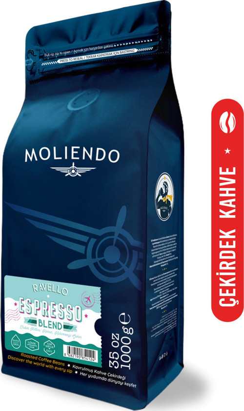 Ravello Espresso Blend Kahve (Çekirdek Kahve) 1000 g