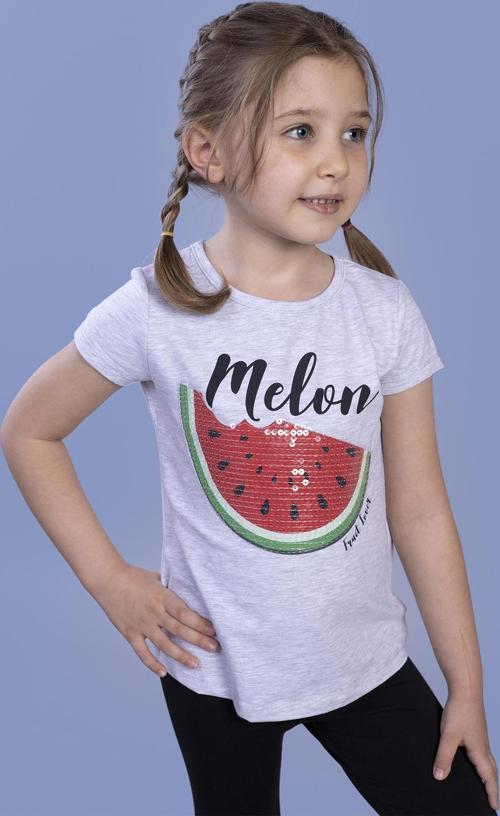 Toontoy Kız Çocuk Karpuz Nakışlı Tişört