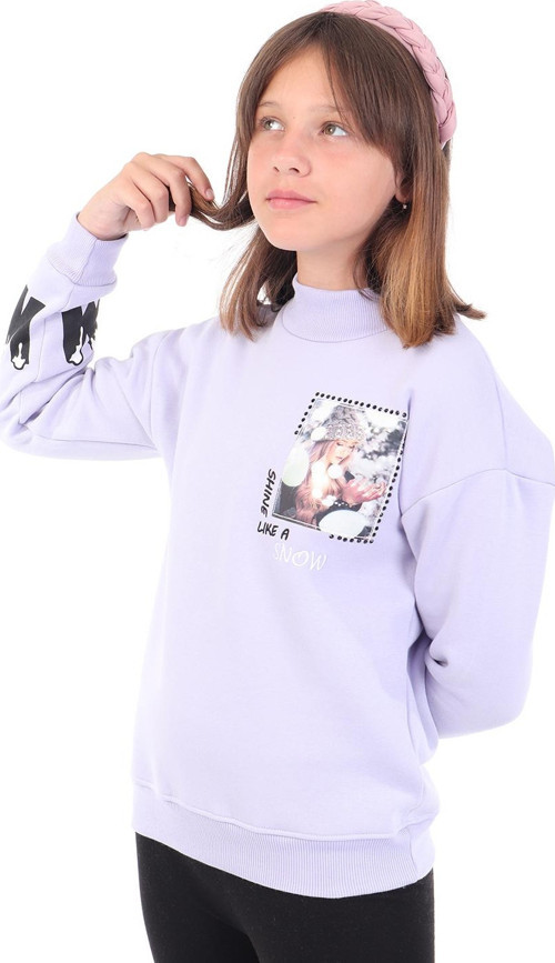 Toontoy Kız Çocuk Baskılı Nakışlı Sweatshirt