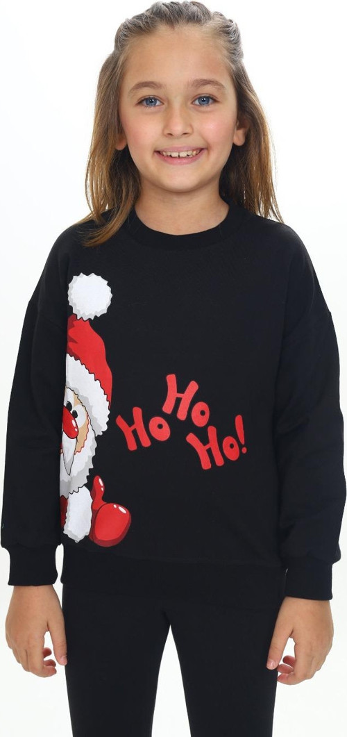 Toontoy Kız Çocuk Kardan Adam Ho Ho Ho Baskılı Sweatshirt