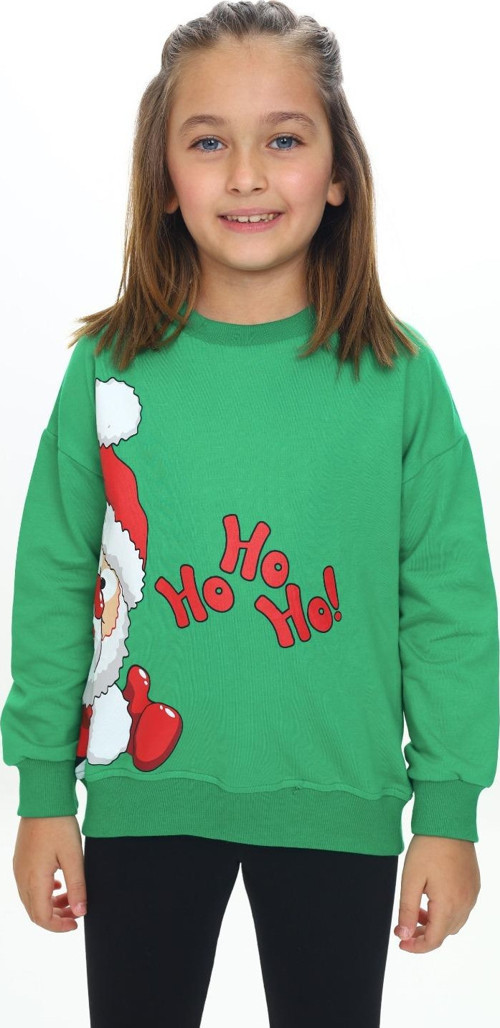 Toontoy Kız Çocuk Kardan Adam Ho Ho Ho Baskılı Sweatshirt