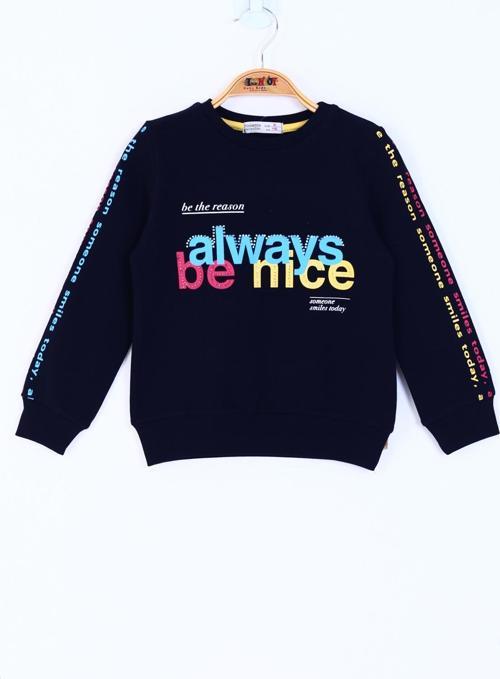 Toontoy Kız Çocuk Always Baskılı Sweatshirt 