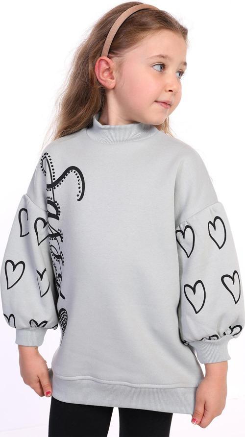 Toontoy Kız Çocuk Baskılı Balon Kol Sweatshirt