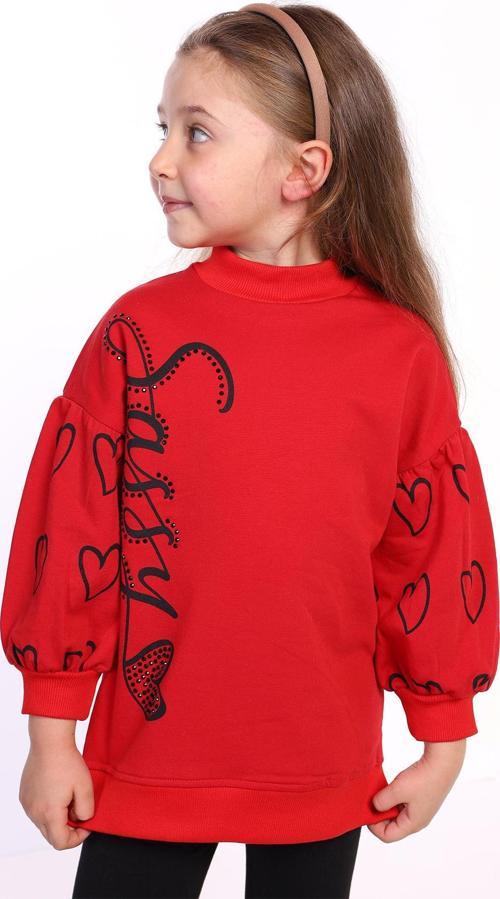 Toontoy Kız Çocuk Baskılı Balon Kol Sweatshirt