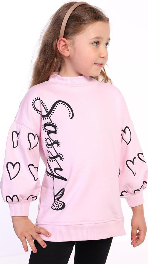 Toontoy Kız Çocuk Baskılı Balon Kol Sweatshirt