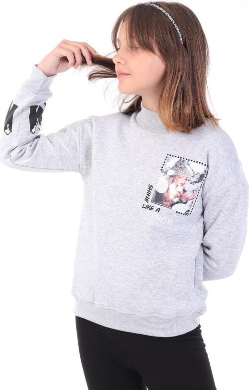 Toontoy Kız Çocuk Baskılı Nakışlı Sweatshirt