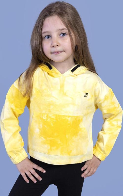Toontoy Kız Çocuk Batik Desenli Kapüşonlu Sweatshirt