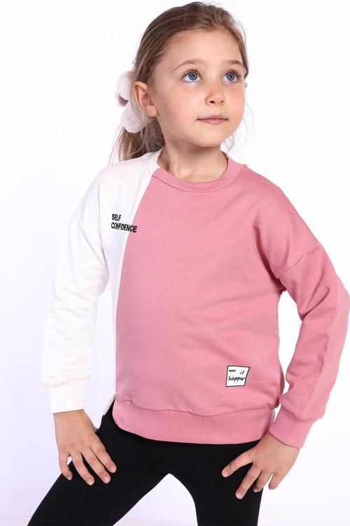 Toontoy Kız Çocuk Blok Kesikli Sweatshirt
