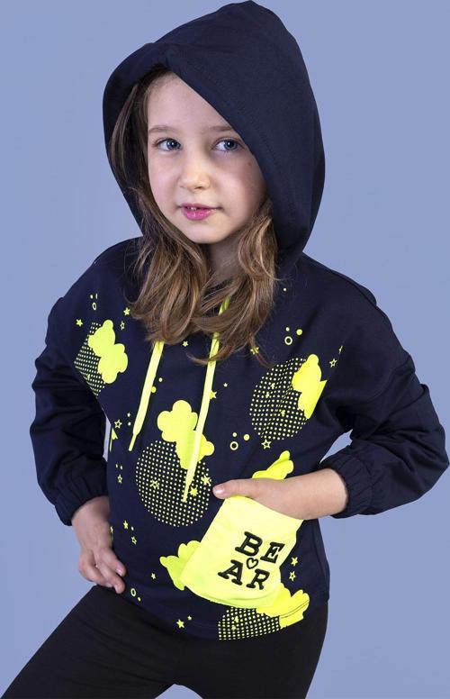 Toontoy Kız Çocuk Cep Detaylı Baskılı Sweatshirt