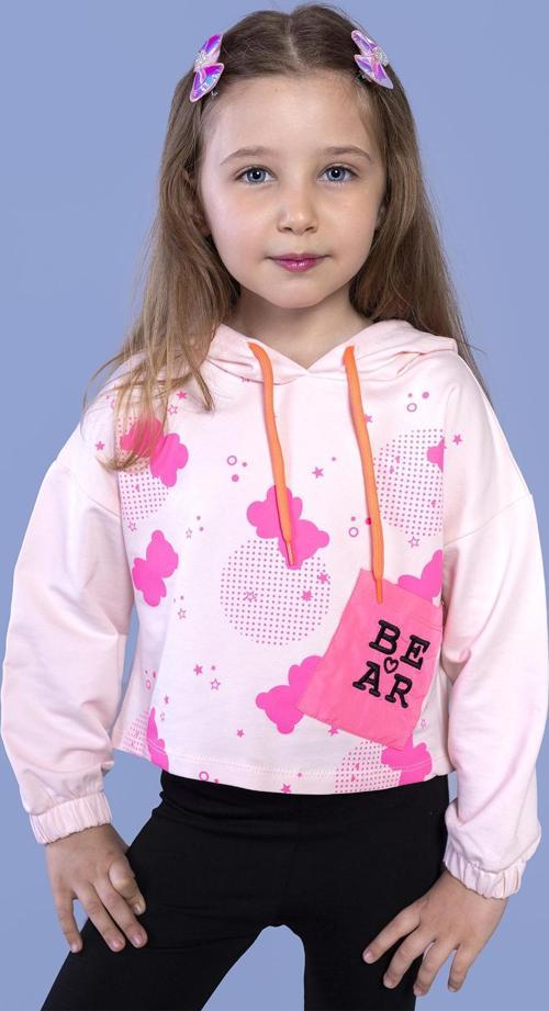 Toontoy Kız Çocuk Cep Detaylı Baskılı Sweatshirt