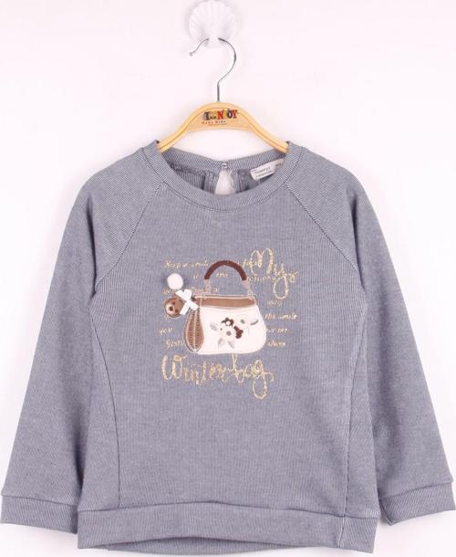 Toontoy Kız Çocuk Çanta Nakışlı Sweatshirt