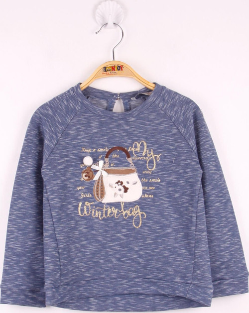 Toontoy Kız Çocuk Çanta Nakışlı Sweatshirt